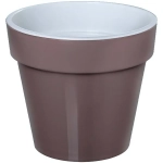 Кашпо для цветов пластиковое 3,5л d-20см «Порто» со вставкой мокко