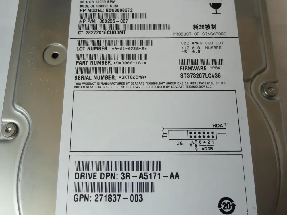 Жесткий диск Seagate SCSI 36Gb (10K/U320/80pin/Hot-Plug) 9X3006-161