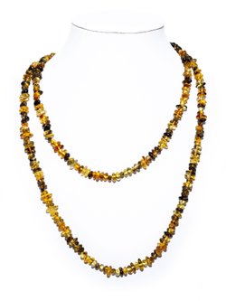 Длинные бусы из янтаря натуральные женские, длина 100 см.