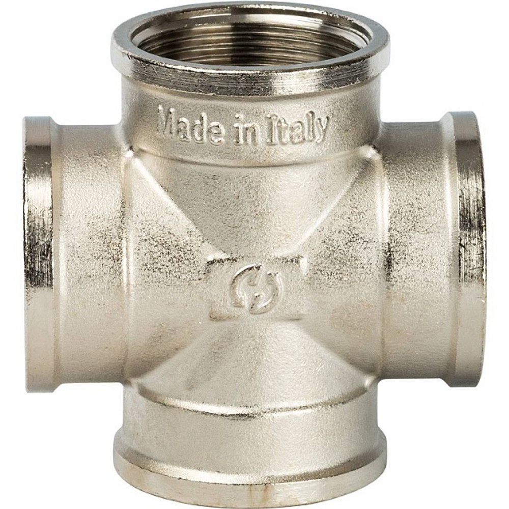 Крестовина STOUT SFT 0031 - 1"1/2 (для стальных труб, латунь никелированная)