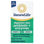 Renew Life, Digestive Duo Probiotic + Enzymes, 30 вегетарианских капсул
