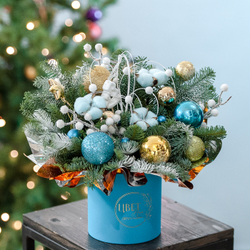 Нобилис в голубом оформлении с золотом