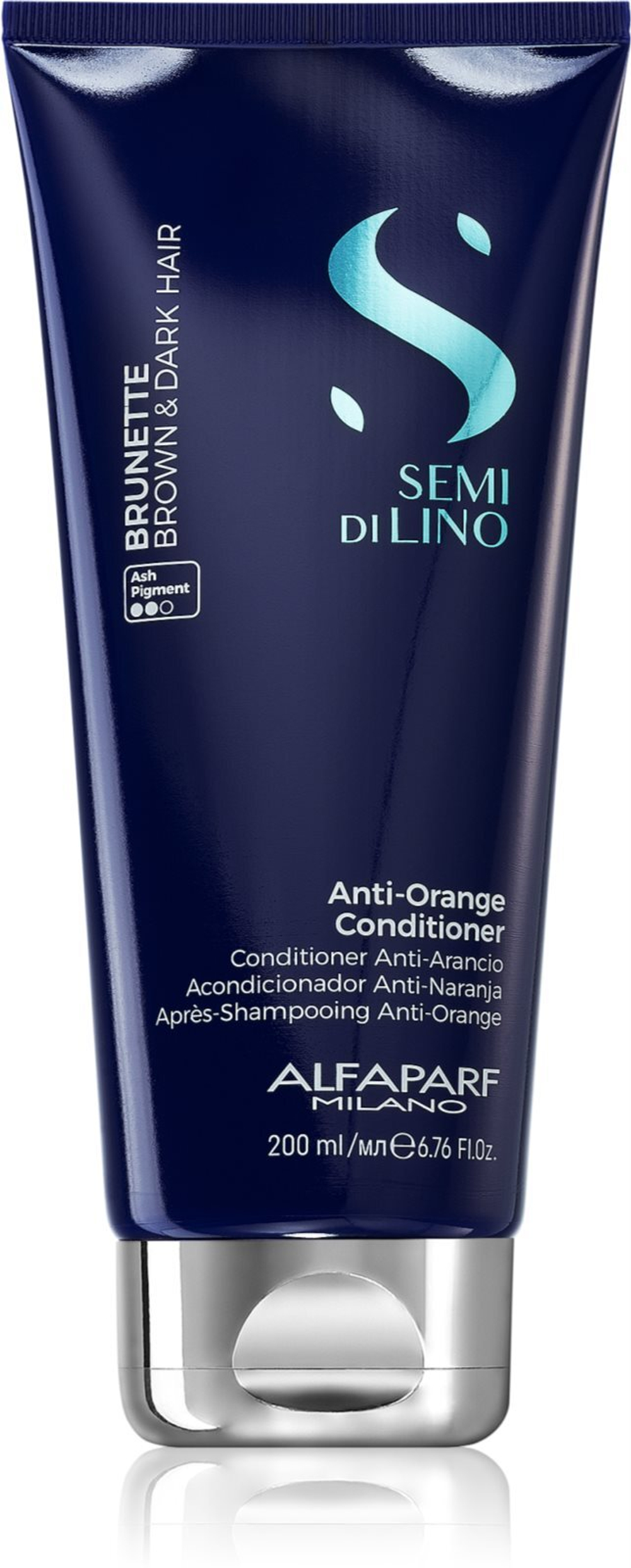 Alfaparf Milano Semi di Lino Brunette - оттеночный шампунь-кондиционер, нейтрализующий красные оттенки /   200  ml  / GTIN 8022297133430