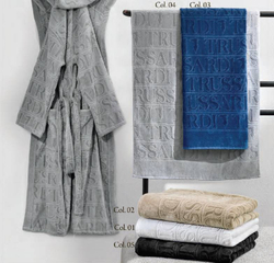 Халат велюровый Trussardi Overlogo Grey 004 серый