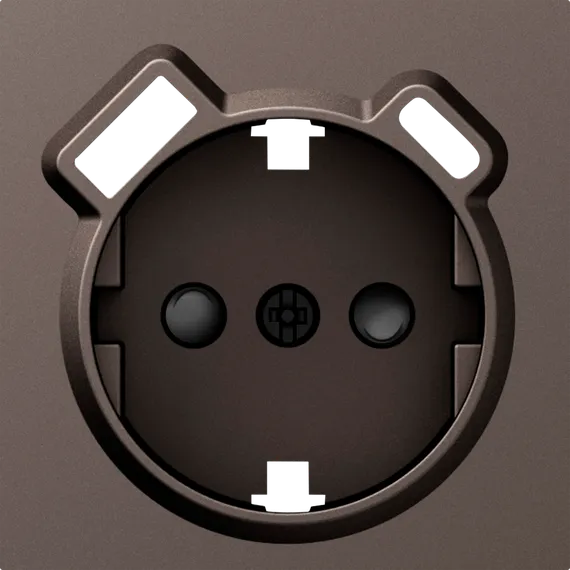 Donel A07 мокко накладка для розетки Schuko с зарядным устройством USB A+C, со шторками 16A 250 В~,