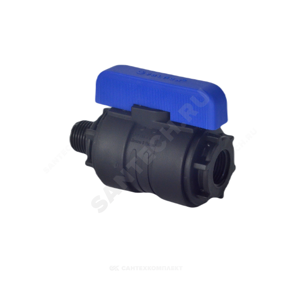 Кран шаровой компрессионный ПЭ Ду 20 3/4"x3/4" НР/ВР Ру16 VALFEX 1210012034034