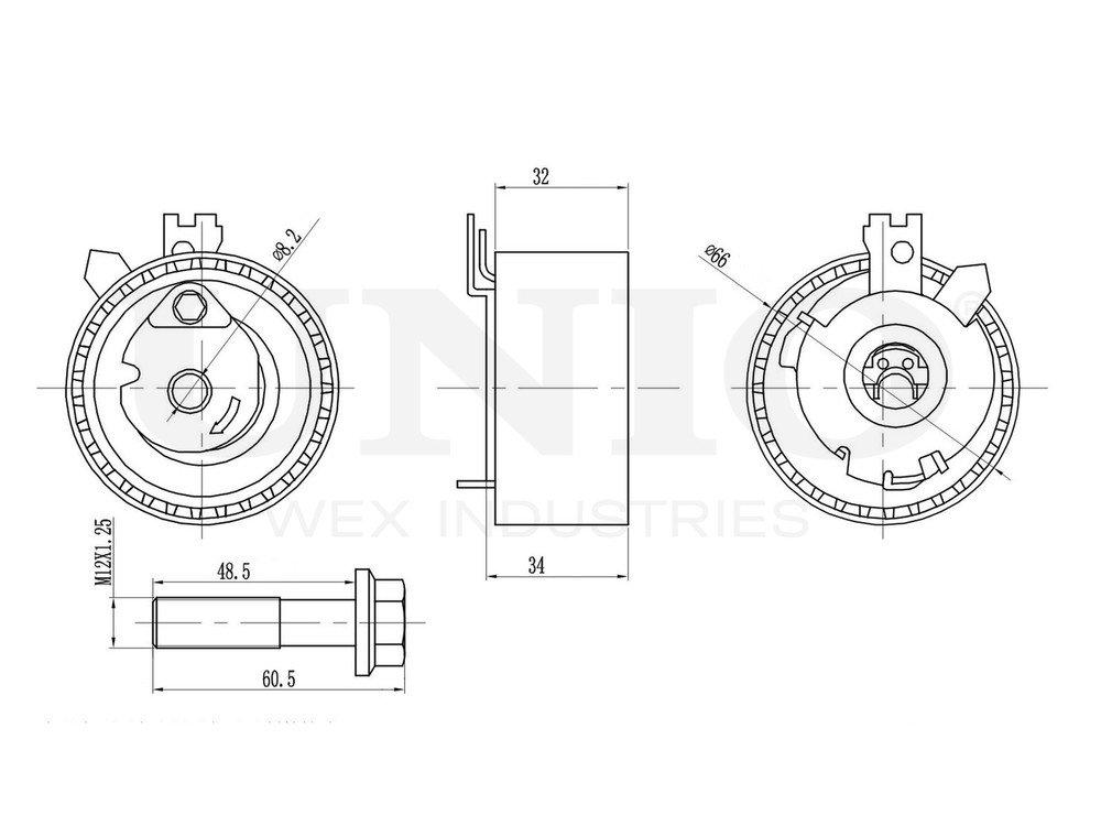 Ролик с натяжителем приводного ремня UNIO TNS-10137