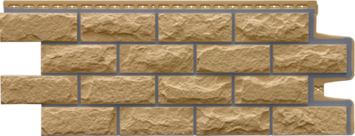 Фасадная панель "Колотый Камень Премиум" - Горчичная