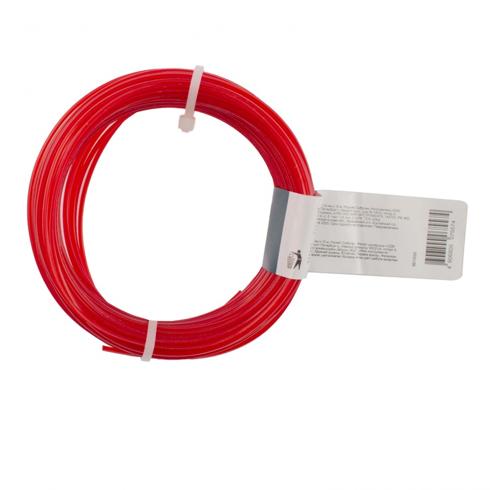 Леска для триммера звезда, 1.6 мм х 15 м, Россия Сибртех