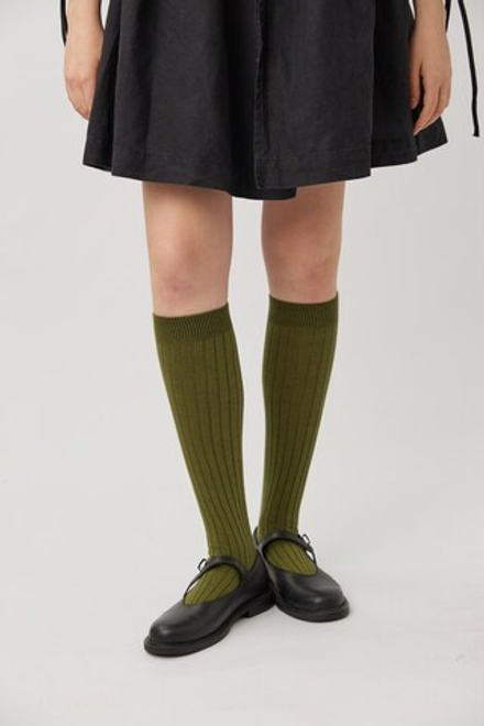 Гольфы из хлопка травяного цвета