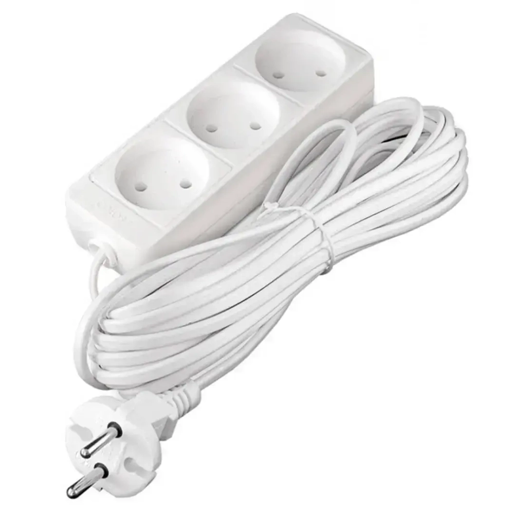 Удлинитель 3гнезда 10м без заземления ПВС 2200Вт 2x0.75мм² Союз (25)