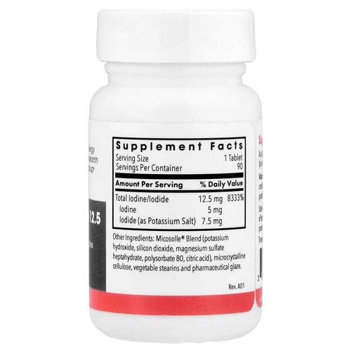 Optimox, Iodoral®, IOD 12.5, высокоэффективный йод, 90 делимых таблеток