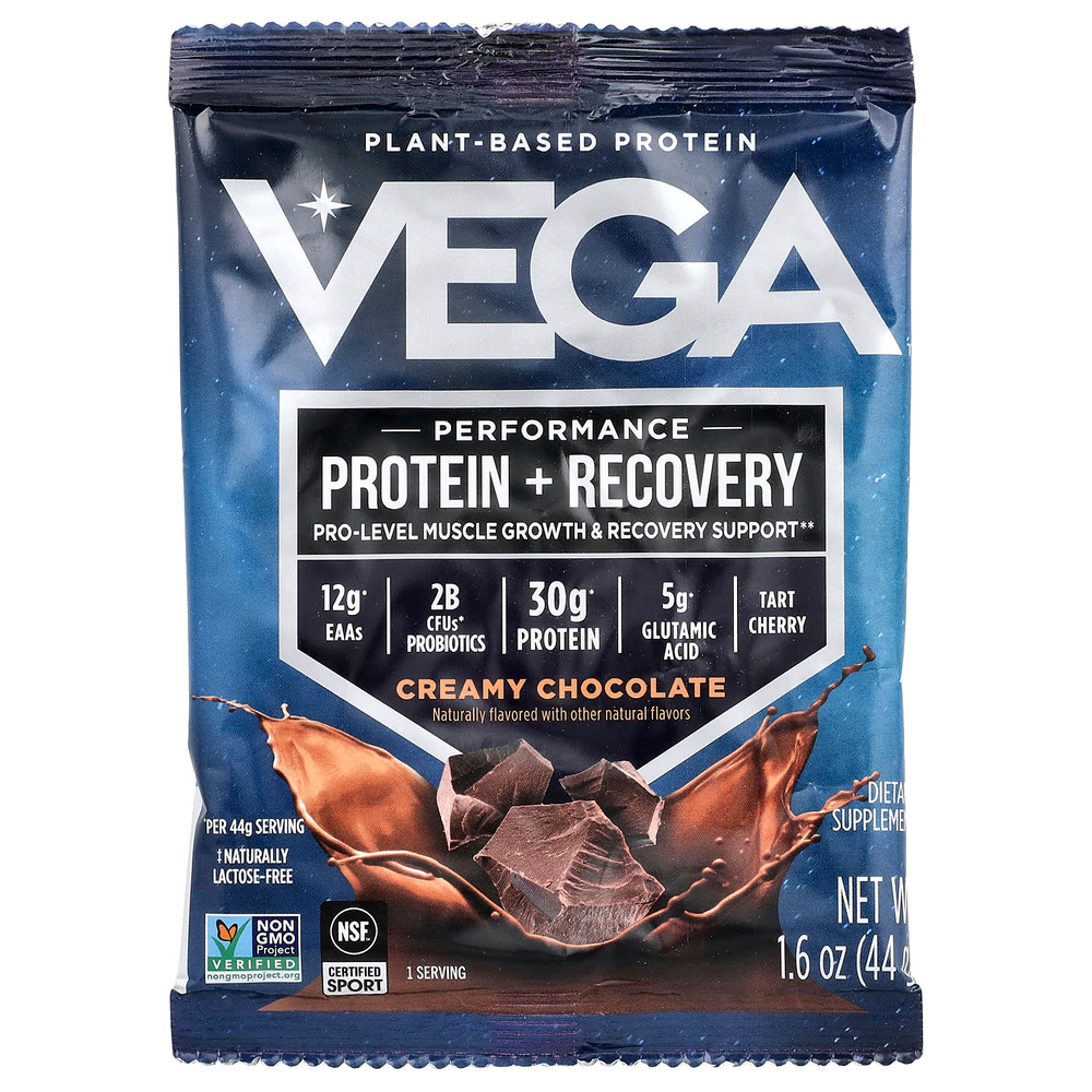 Vega, Performance, протеин и восстановление, со вкусом шоколада, 12 пакетиков по 44 г (1,6 унции)