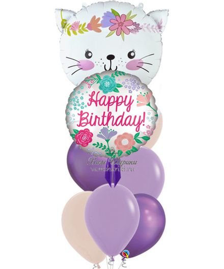 Фонтан "Цветочная кошечка на День Рождения"