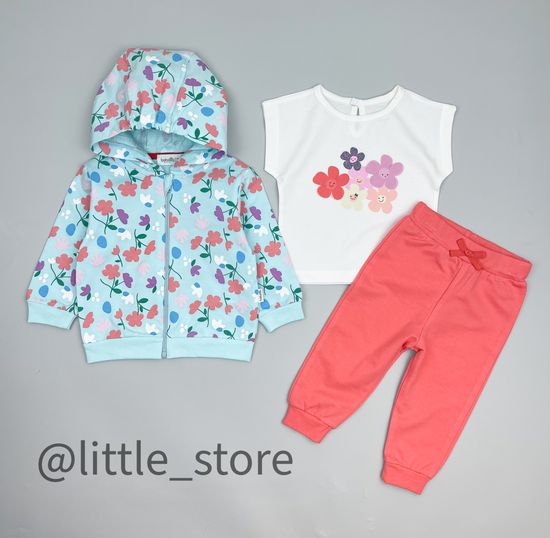 Комплект из футера "Colorful flowers" с футболкой