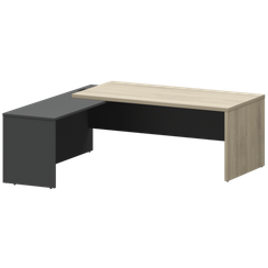 Стол руководителя левый KZP-20L Кронберг/Графит 2000x2000x750 Кортез