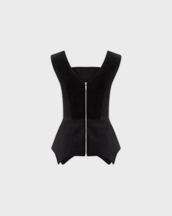 Корсаж с фигурной баской из бархата