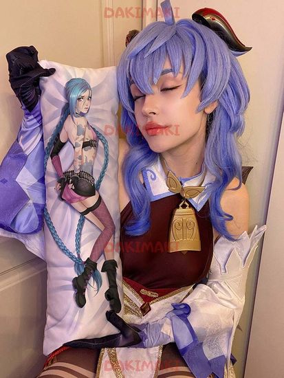 Мини дакимакура Джинкс из Лига Легенд арт. M0499, 60х20 см