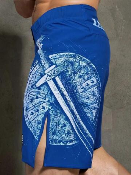 Шорты спортивные тренировочные LEGENDA Щит и Меч синий