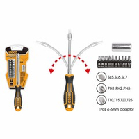 Отвертка гибкая с битами 12 шт INGCO AKSDFL1208