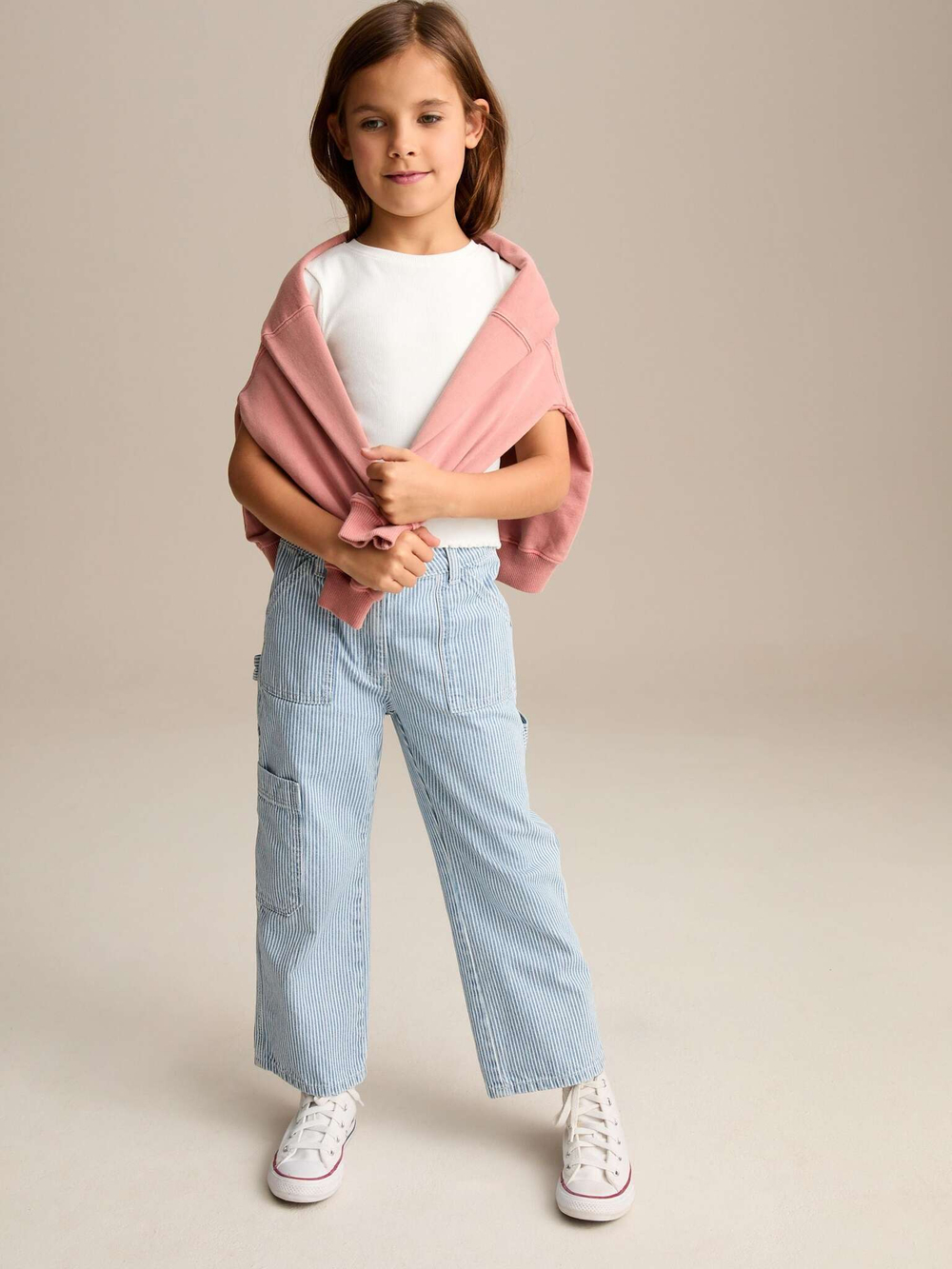 Джинсы карго для девочки Next E29-134, Голубой, Белый