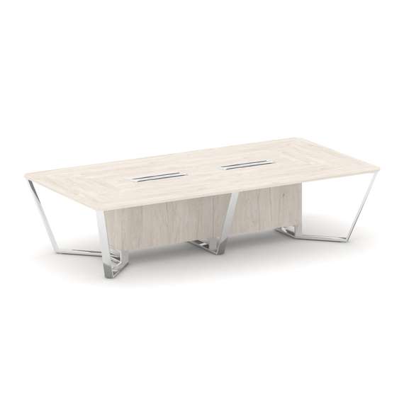 Steel Meet Стол переговорный прямоугольный MD-PR.B.SP-12 Денвер Светлый/Нержавеющая Сталь/Хром 3200*