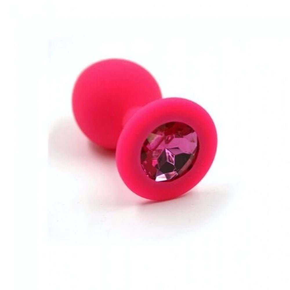 Анальная пробка из силикона Dark Pink (Цвет: розовый)