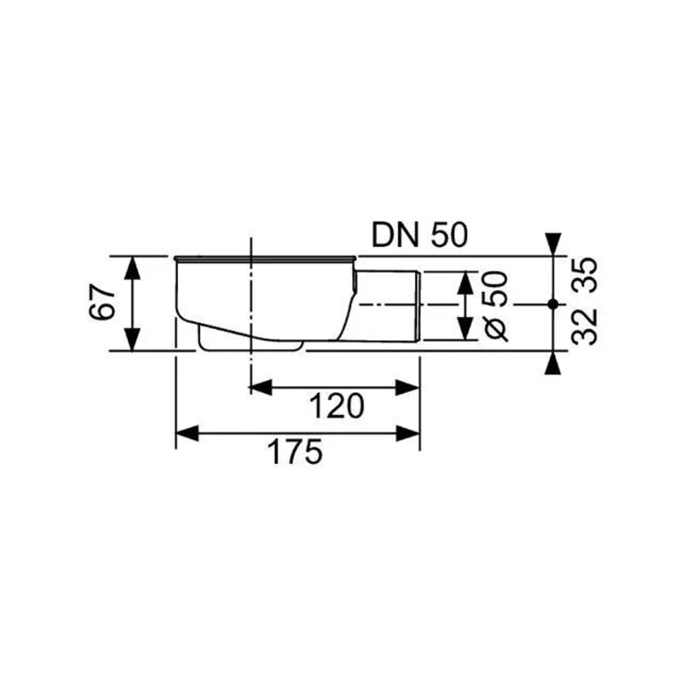 TECE 650000 Сифон для душевого трапа TECEdrainline DN 50 заниженный с боковым сливом
