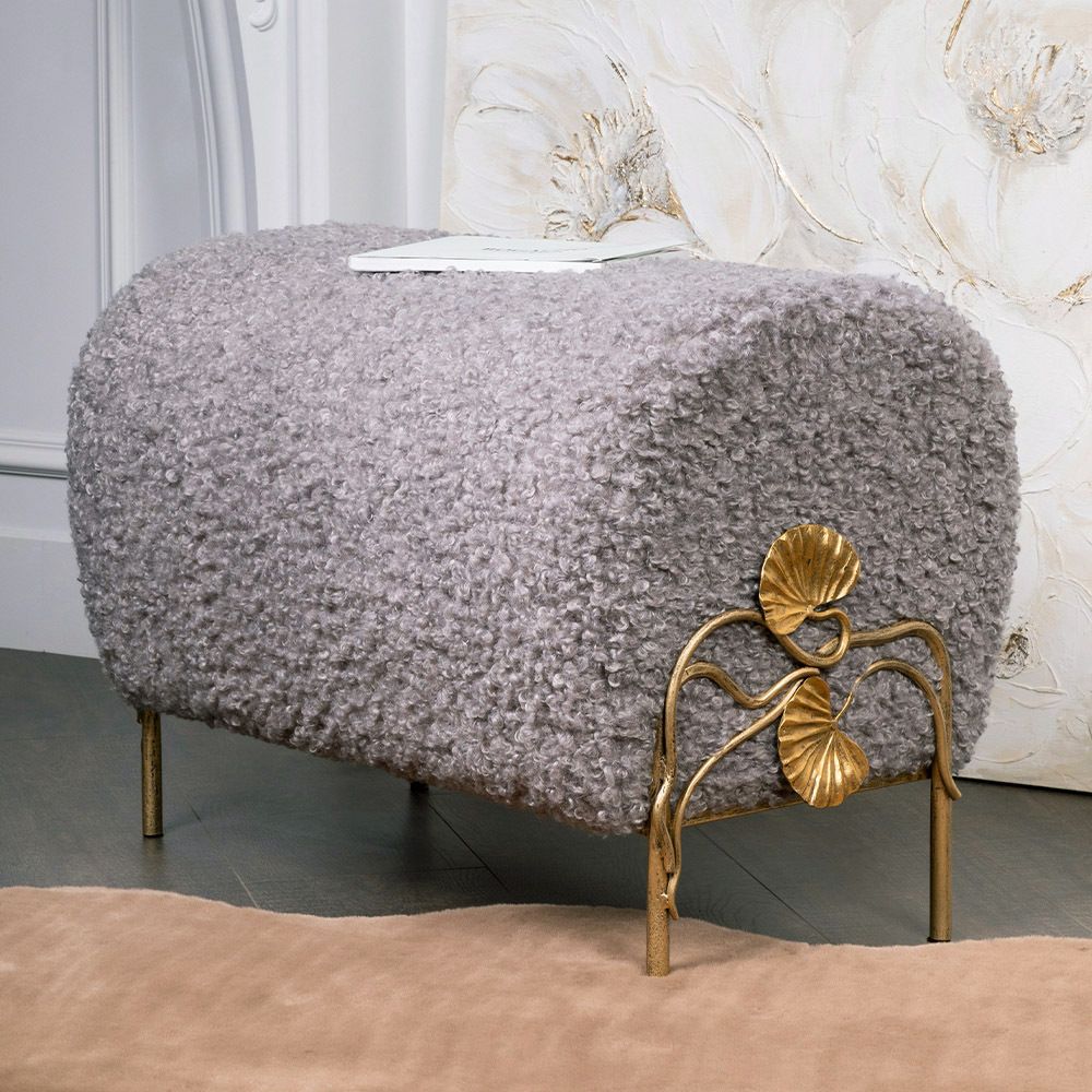 Банкетка Нимфея Серый Бронза