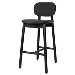 Барный стул с обивкой Saga 74 см, темно-серая рогожка