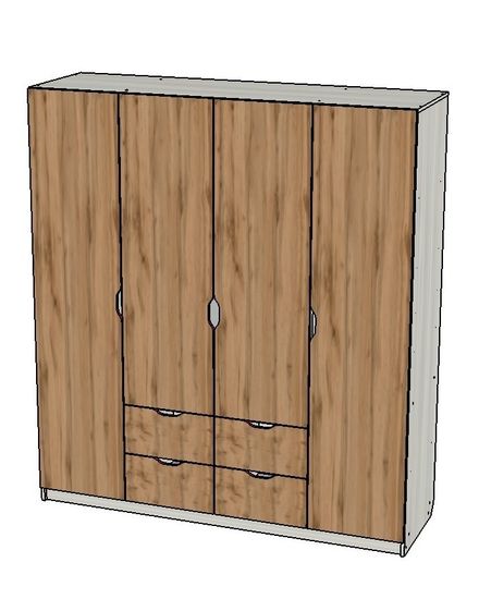 Шкаф ГРАНД-ЛАВОРО-3 /1800*2000*553/ венге / дуб выбеленный