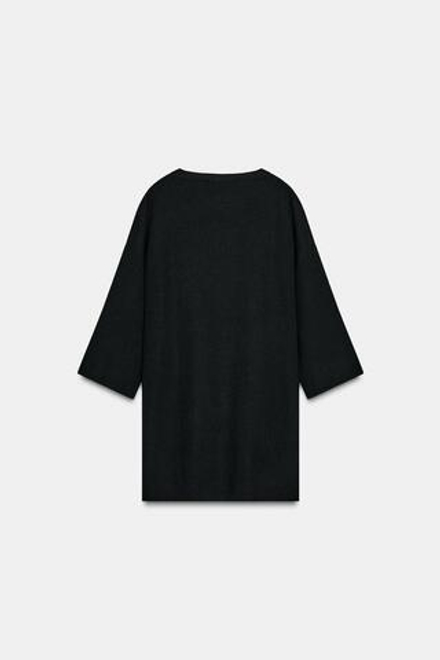 ZARA ТРИКОТАЖНЫЙ ТОП ОВЕРСАЙЗ, ЧЕРНЫЙ