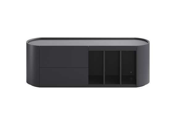 Тумба Lagom под ТВ 2 ящика 3 ниши ширина 140 см (черный)