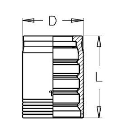 Муфта DN 38 4SP/R13/R15 CS с зачисткой TIEFFE