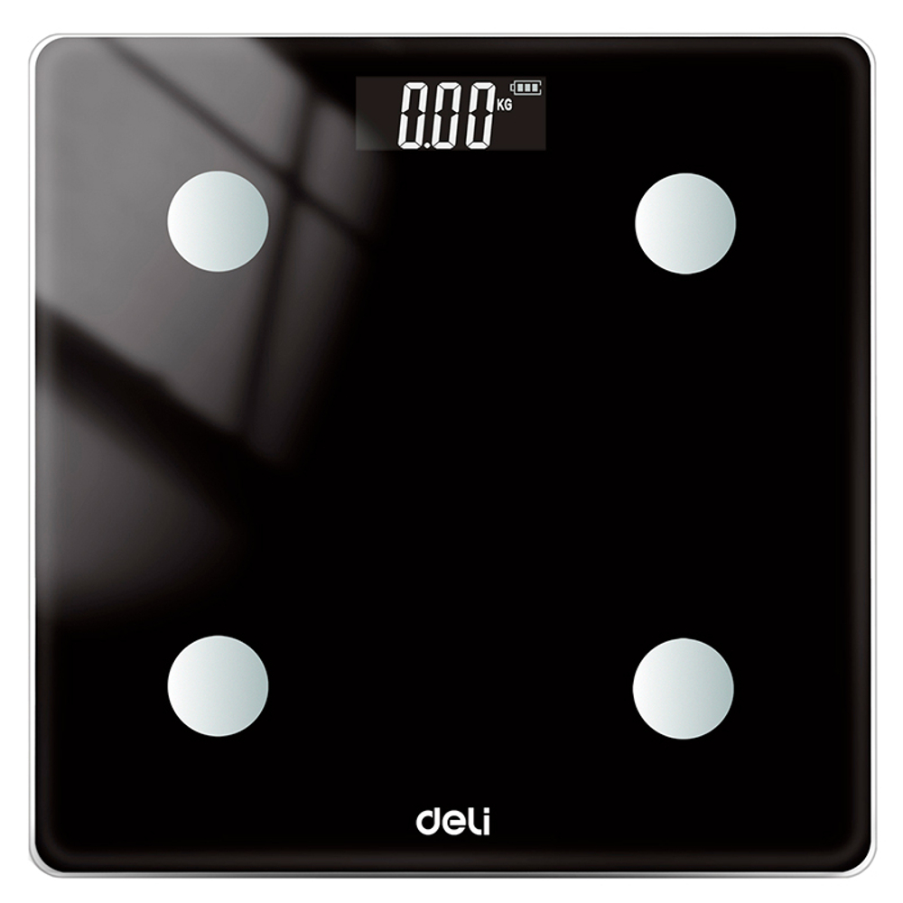 Весы напольные Deli, 26 х 26 см, черные