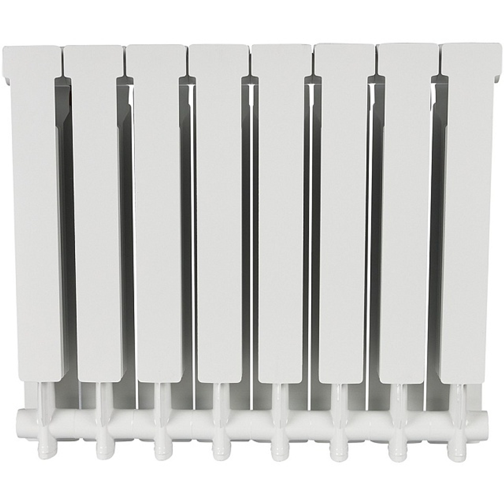 Радиатор алюминиевый STOUT Alpha 500 - 8 секции (подключение боковое, цвет белый)