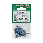 Саморезы для тонк. пластин 4,2x16 (синий/белый цинк 20 шт) 232860