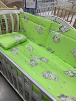 Комплект в кроватку 6-ти предметный "Зоопарк" зеленый, Веллкид