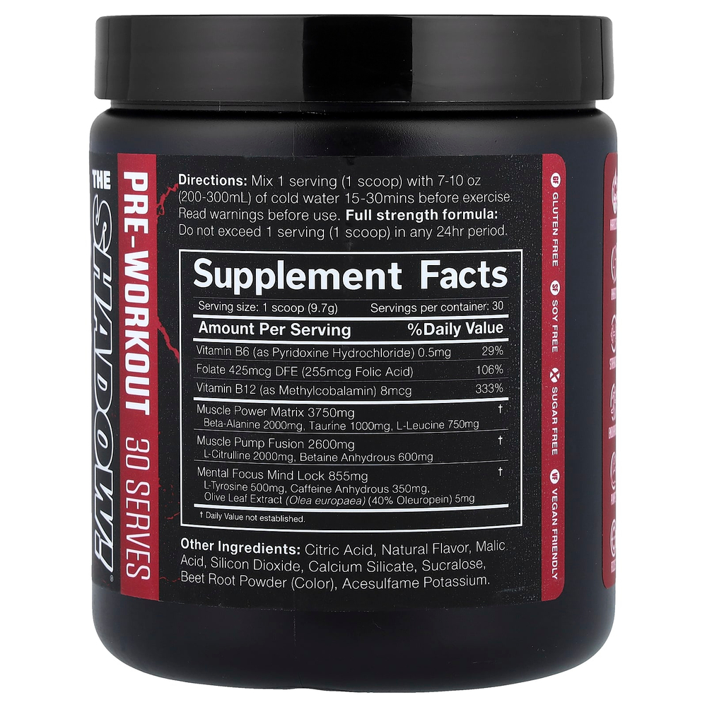 JNX Sports, The Shadow! ®, предтренировочный комплекс, клубника и ананас, 291 г (10,3 унции)