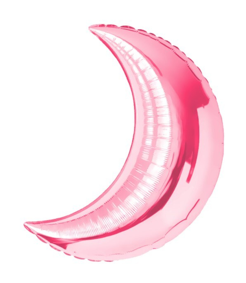 Шар фигура фольга 89 см полумесяц розовый
