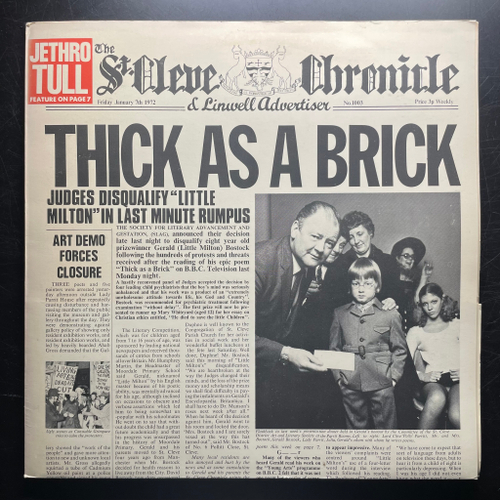 Jethro Tull - Thick As A Brick (Швеция 1972г.)