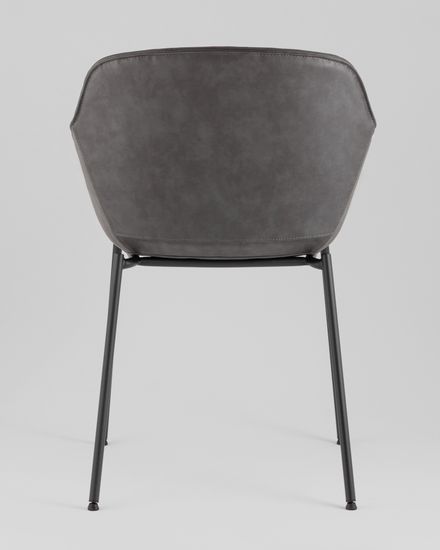 Стул Ashby сиденье серая экокожа, ножки черный металл
