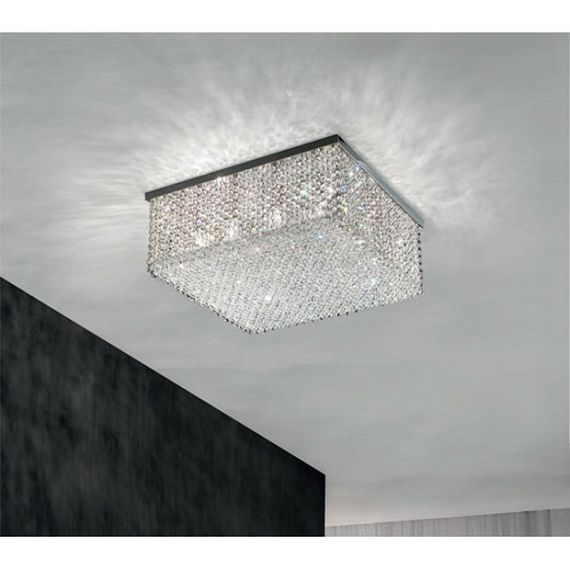 Потолочный светильник Masiero Cubo PL SQUARE LARGE 20 TR CUT CRYSTAL (Италия)