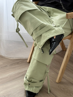 Джинсы-карго зеленые