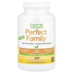 Super Nutrition, Perfect Family, мультивитамины с витамином A, метил B12, фолатом, витамином C и биотином, без железа, 240 растительных капсул