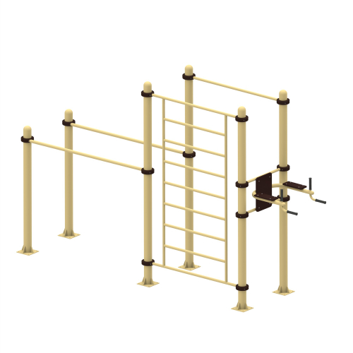 Спортивный комплекс №62, турник, брусья, вертикальный пресс, шведская стенка, 3450*800*2700 мм., D=89 мм.