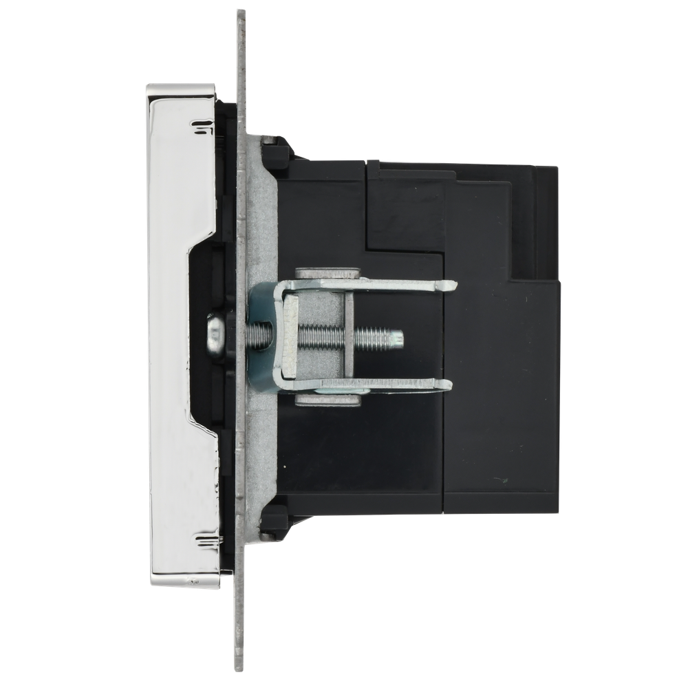 BRITE Розетка USB A+C 18Вт РЮ11-1-БрГН металл хром/никель IEK