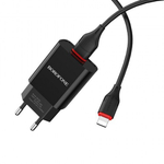 Сетевое зарядное устройство BOROFONE BA20A Sharp, кабель Lightning, 012993 Черный