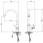 Смеситель для кухни CULTO ANTIQUE с высоким изливом