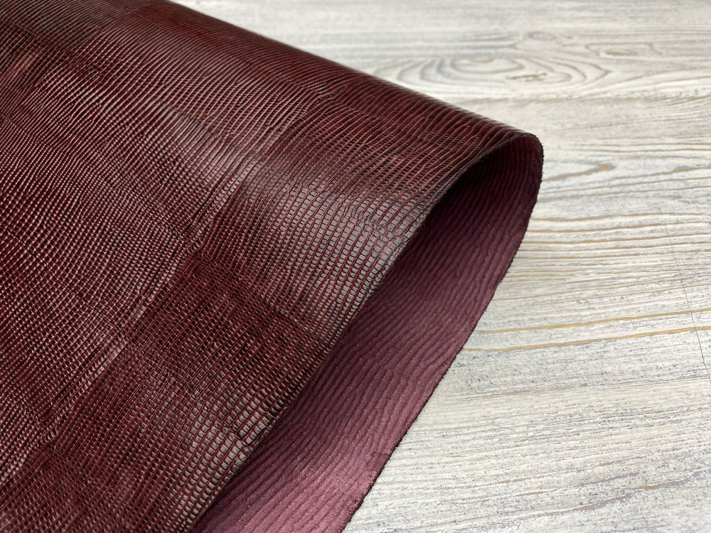 Lizard Mini Bordo (0,9-1,1 мм), цв. Бордо, натуральная кожа